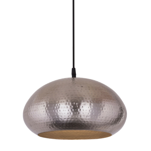 Hängeleuchte Pendelleuchte Hängelampe Metall Esstisch-Deckenlampe Halbkugel Vintage, silber