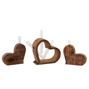 Tischdeko Herzen 3-teilig Blumenvase Hochzeitsgeschenk...