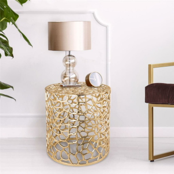 Beistelltisch AGADIR im Korallen-Design, 40 x 46 cm rund,...