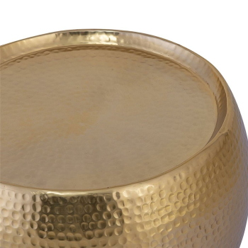 Couchtisch-Set DAKAR, 2er Set rund ø 59/48 x H 30/28 cm Aluminium gehämmert, gold