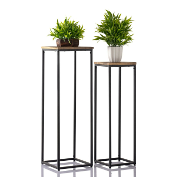 Blumensäulen Set PERU Blumen Hocker Pflanzenständer quadratisch, 78 und 67 cm