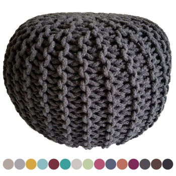 Strickhocker Pouf Ø 45 cm Sitzpouf Sitzpuff...