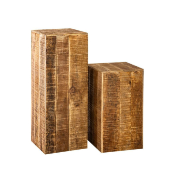 Blumensäule 27x27 Hocker Holz Pflanzenständer Beistelltisch quadratisch Mangoholz