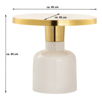 Beistelltisch GLAM rund 45 cm,  Metall und Emaille - verschiedene Farben