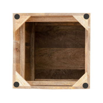 Blumensäule Hocker Pflanzenständer Beistelltisch 27 x 27 cm quadratisch Hocker Mangoholz massiv