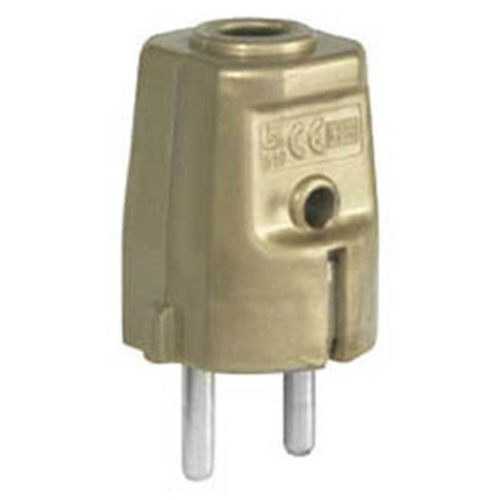 Schutzkontakt-Stecker, Iso, gold