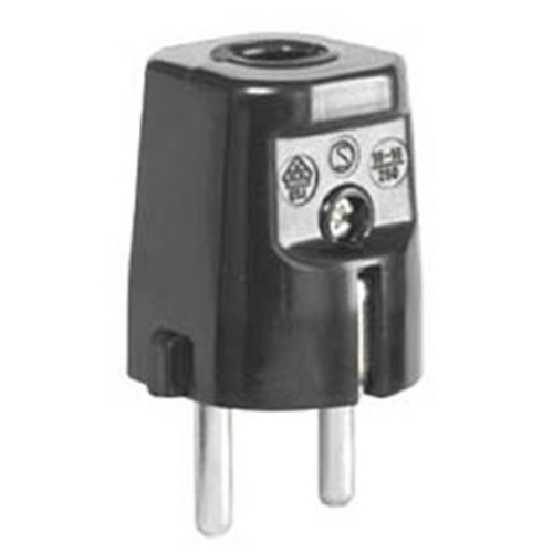 Schutzkontakt-Stecker, Iso, schwarz