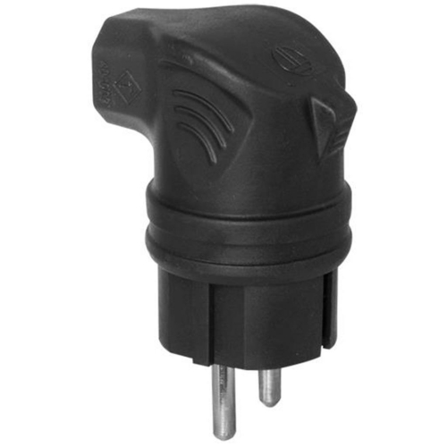 Schutzkontakt Winkelstecker, schwarz