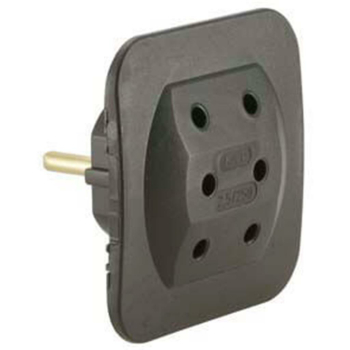 Kopp Europa-Adapter, 3-fach, schwarz