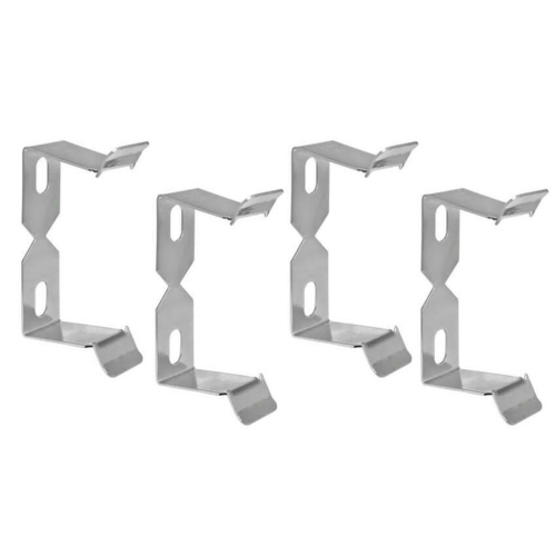 Halteklammer-Set für Tischsteckdosen, Metall chrom