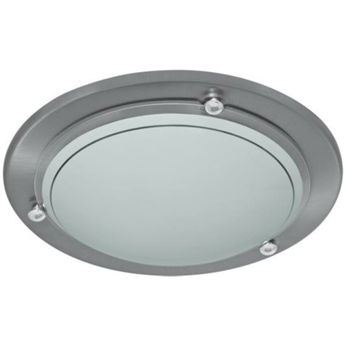 Trio Deckenleuchte 1 x E27, Stahl matt, Glas opal 6101011-07
