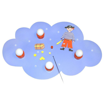 Waldi Kinderleuchte Deckenleuchte Wolke Pirat hellblau...