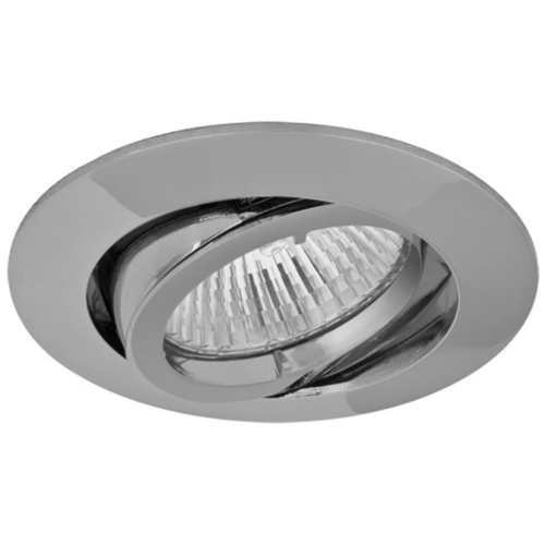 Rutec Einbaustrahler aus Aluminium, 1 x GU5,3/12V, schwenkbar, Chrom