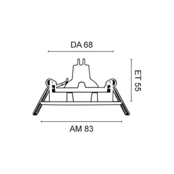 Rutec Einbaustrahler aus Aluminium, 1 x GU5,3/12V, schwenkbar, Chrom