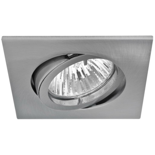 Rutec Einbaustrahler, 1 x GU5,3/12V, eckig, schwenkbar, eisen gebürstet