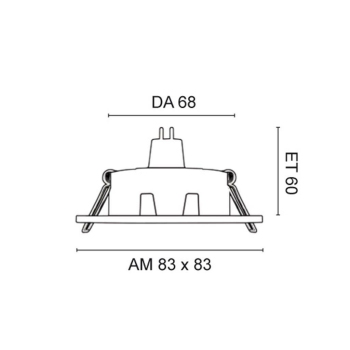 Rutec Einbaustrahler, 1 x GU5,3/12V, eckig, schwenkbar, eisen gebürstet