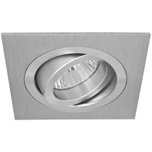 Rutec Einbaustrahler, 1 x GU5,3/12V, eckig, schwenkbar, Alu matt gebürstet