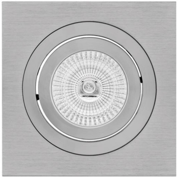 Rutec Einbaustrahler, 1 x GU5,3/12V, eckig, schwenkbar, Alu matt gebürstet