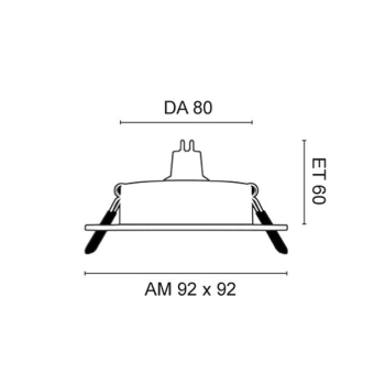 Rutec Einbaustrahler, 1 x GU5,3/12V, eckig, schwenkbar, Alu matt gebürstet