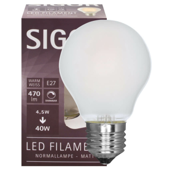 Sigor Filament-Lampe matt LED E27/230 V/4,5W, 470lm,...
