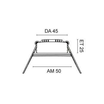 LED Einbaustrahler, 1 x LED/2900K, Aluminium gebürstet