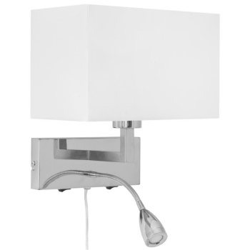 Wandleuchte SAVOY, Chrom/weiß, 1 x E27 und LED/4W,...