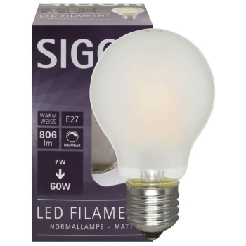 Sigor Filament-Lampe matt LED E27/230 V/7W, 806lm, 2700K,...