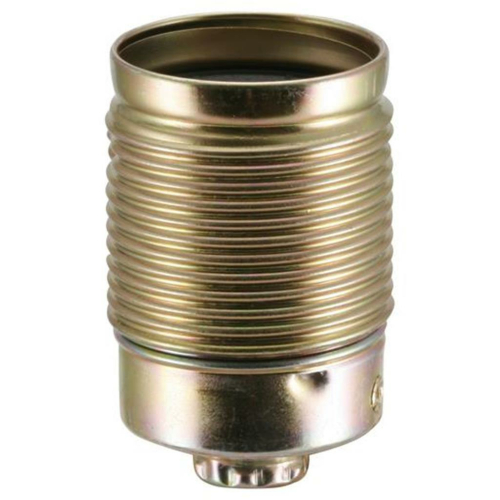 Metallfassung, E27, vermessingt, mit Außengewinde