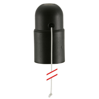 Iso-Fassung, E27, schwarz, mit Zugschalter