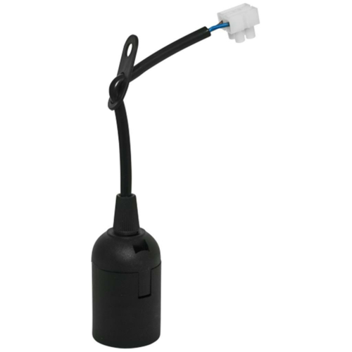 Iso-Lampenfassung, E27, schwarz mit Lüsterklemme, Kunststoff