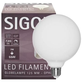 Sigor Filament-Lampe opal LED E27/230 V/7W, 720lm, 2700K,...