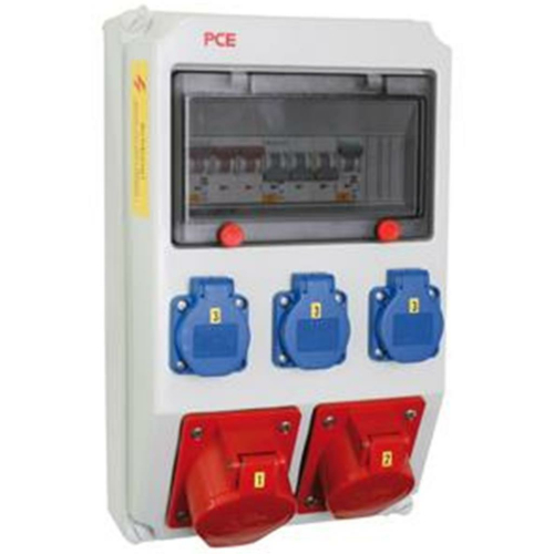 PCE Wand-Steckdosenverteiler 3 x Schutzkontakt, 2 x CEE,