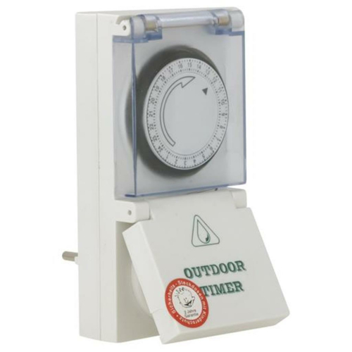 Mechanische Steckdosenschaltuhr mit Tagesprogramm, IP54