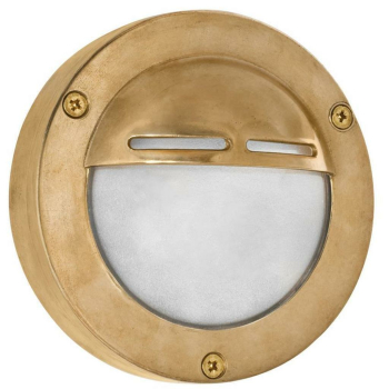 Schiffsleuchte, rund mit Halbschalen-Blende, messing,1 x...