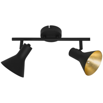 Strahlerschiene NINA, schwarz/gold, 2 x E14, Reality...
