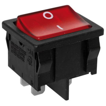 Einbauschalter beleuchtet, schwarz/rot, interBÄR