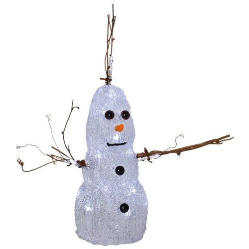 LED-Figur CRYSTAL SNOWMAN 20 weiße LEDs