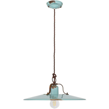 Vintage Pendelleuchte, hellblau, 1 x E27, Ferroluce