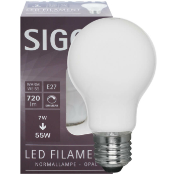 Filament Fadenlampe AGL-Form opal, LED E27/7W/806lm,...