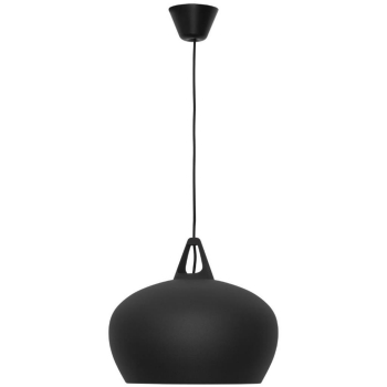 Pendelleuchte BELLY, schwarz matt mit Textilpendel, 1 x E27