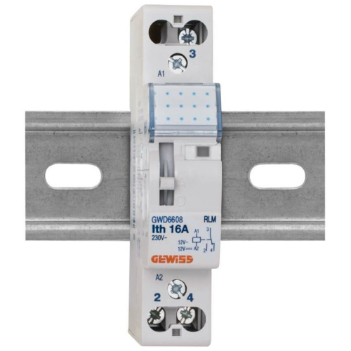 Gewiss Relais für Reiheneinbau, 16A, 12V/AC, 1 Wechsler