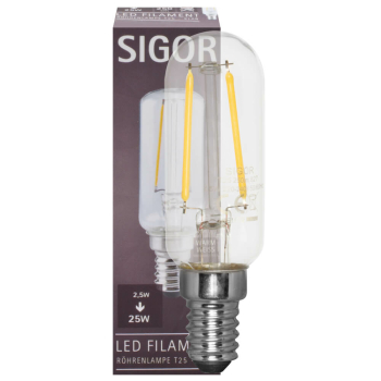 Sigor Filament-Lampe klar LED E14/230 V/2,5W, 250lm,...
