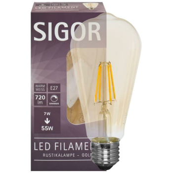 Filament Fadenlampe Edison-Form gold, LED E27/7W/720 lm,...