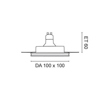 Deckeneinbaustrahler, 1 x GU10/50W, Keramik weiß