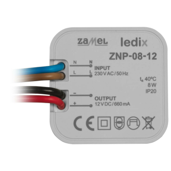 LED-Netzteil ZNP-08-12, 12V-DC/8W